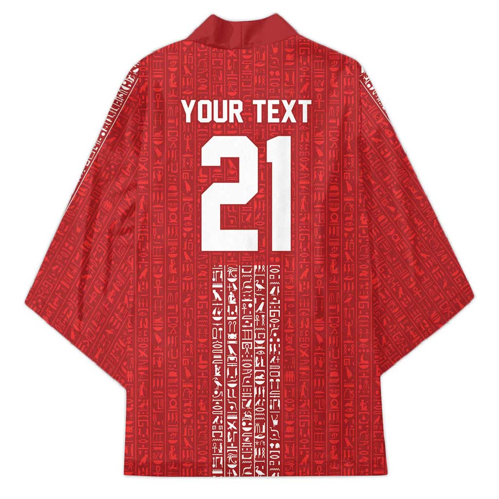 World Football 2026 Egypt Custom Kimono Red Ancient Egyptian Hieroglyphs - Wonder Print Shop