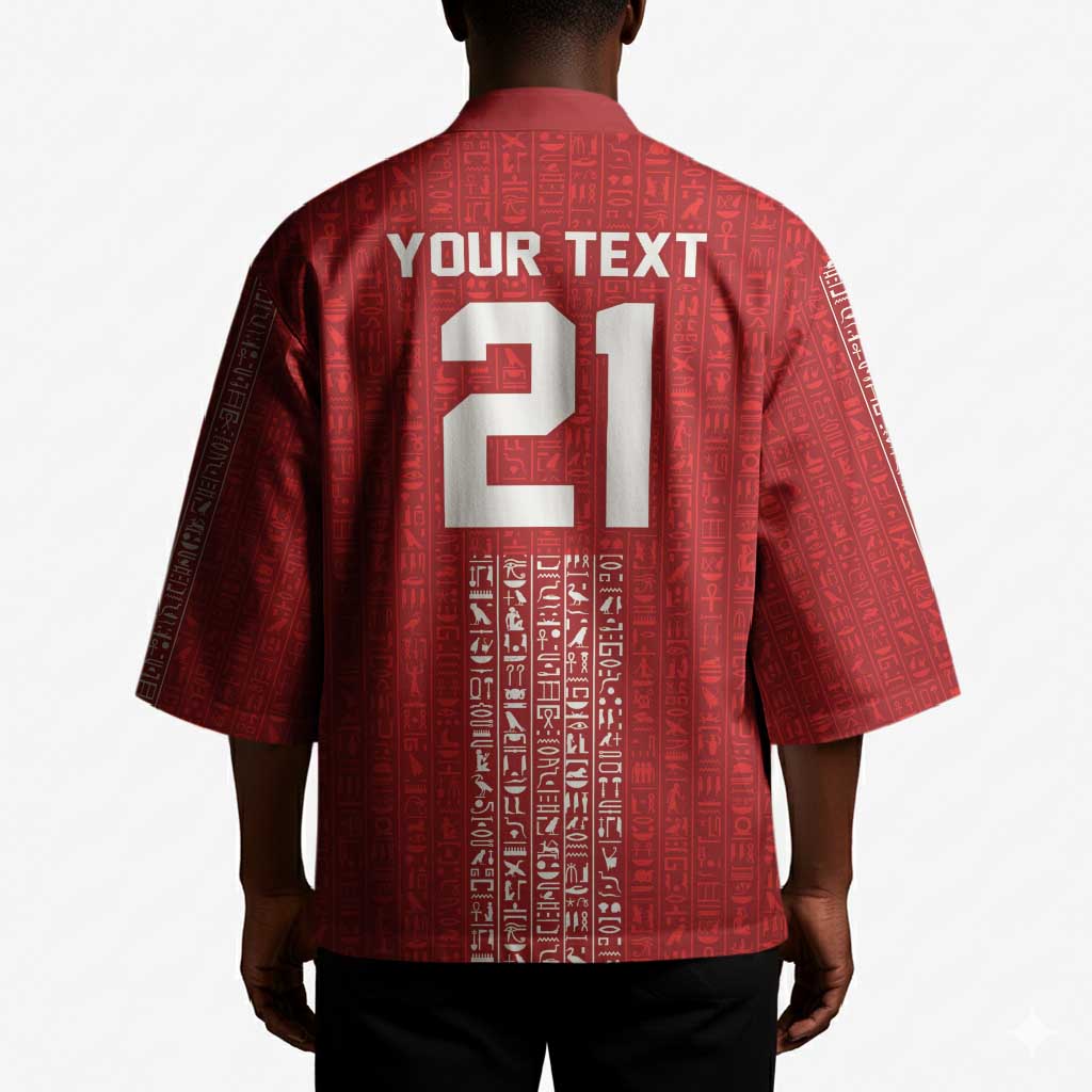 World Football 2026 Egypt Custom Kimono Red Ancient Egyptian Hieroglyphs - Wonder Print Shop