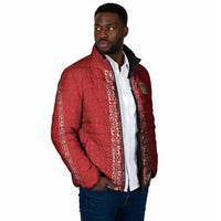 World Football 2026 Egypt Custom Padded Jacket Red Ancient Egyptian Hieroglyphs - Wonder Print Shop