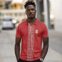 World Football 2026 Egypt Custom Polo Shirt Red Ancient Egyptian Hieroglyphs LT9