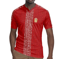 World Football 2026 Egypt Custom Rugby Jersey Red Ancient Egyptian Hieroglyphs LT9