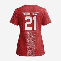 World Football 2026 Egypt Custom Scrub Top Red Ancient Egyptian Hieroglyphs - Wonder Print Shop