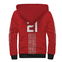 World Football 2026 Egypt Custom Sherpa Hoodie Red Ancient Egyptian Hieroglyphs - Wonder Print Shop