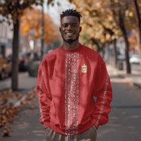 World Football 2026 Egypt Custom Sweatshirt Red Ancient Egyptian Hieroglyphs - Wonder Print Shop