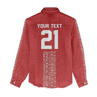 World Football 2026 Egypt Custom Women Casual Shirt Red Ancient Egyptian Hieroglyphs - Wonder Print Shop