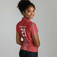 World Football 2026 Egypt Custom Women Polo Shirt Red Ancient Egyptian Hieroglyphs LT9