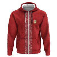 World Football 2026 Egypt Custom Zip Hoodie Red Ancient Egyptian Hieroglyphs - Wonder Print Shop