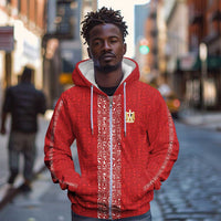 World Football 2026 Egypt Custom Zip Hoodie Red Ancient Egyptian Hieroglyphs - Wonder Print Shop