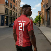 World Football 2026 Egypt Custom Zipper Polo Shirt Red Ancient Egyptian Hieroglyphs - Wonder Print Shop