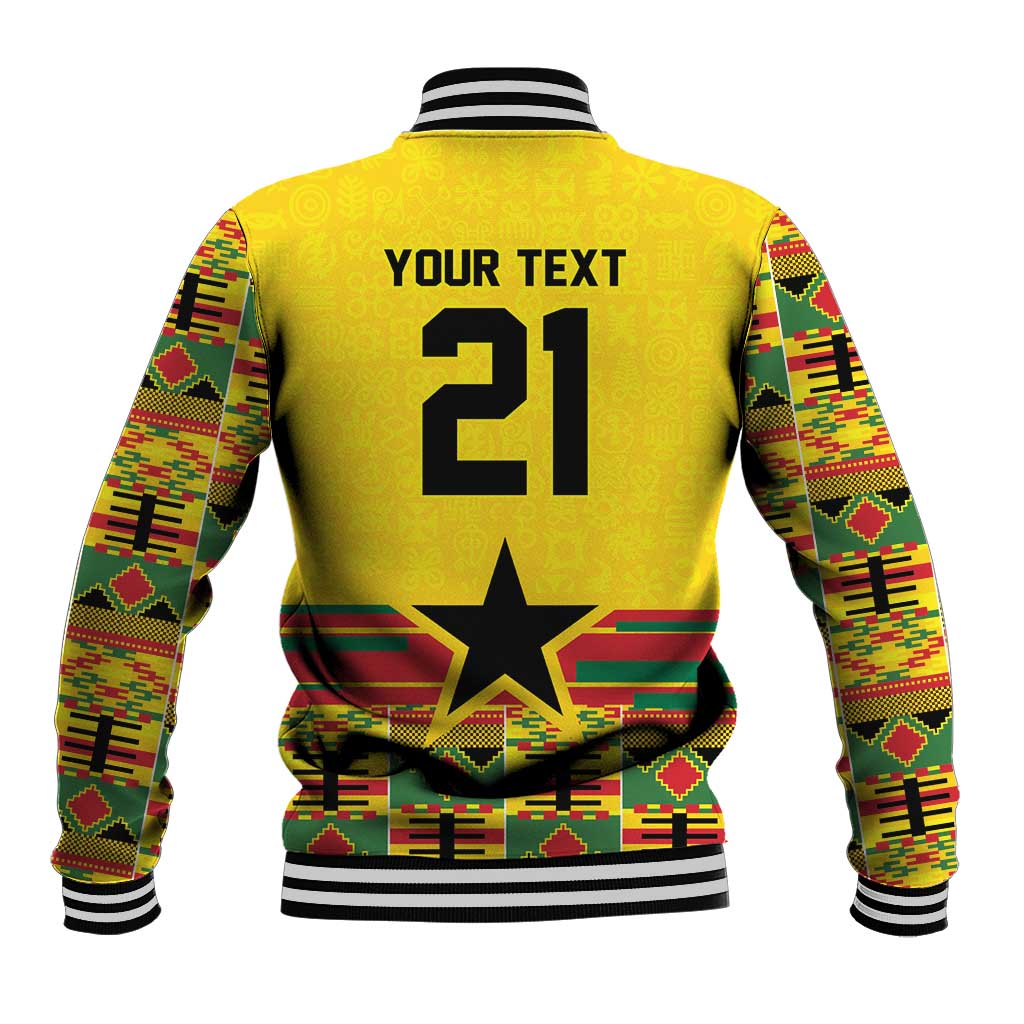 World Football 2026 Ghana Custom Baseball Jacket Black Stars African Kente Pattern - Wonder Print Shop