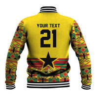 World Football 2026 Ghana Custom Baseball Jacket Black Stars African Kente Pattern - Wonder Print Shop