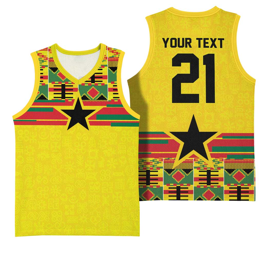 World Football 2026 Ghana Custom Basketball Jersey Black Stars African Kente Pattern - Wonder Print Shop