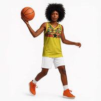 World Football 2026 Ghana Custom Basketball Jersey Black Stars African Kente Pattern - Wonder Print Shop