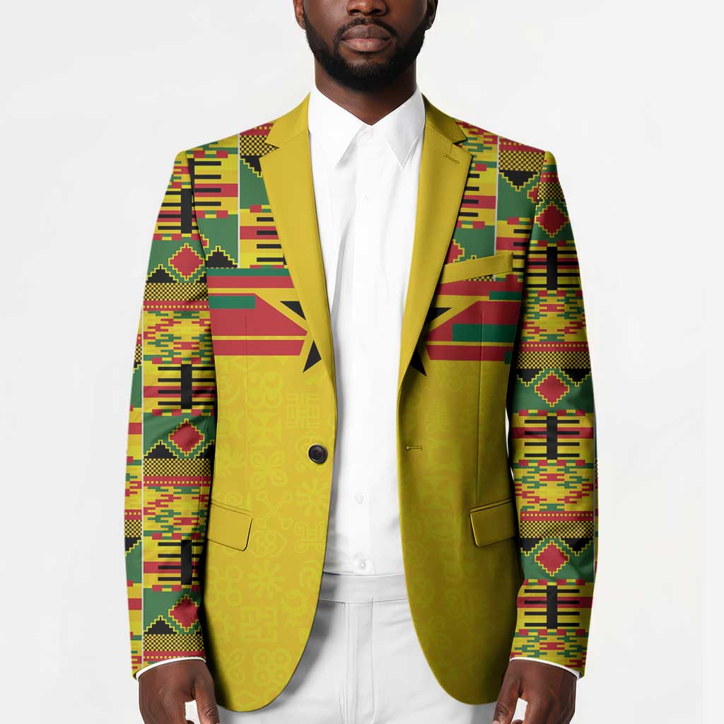 World Football 2026 Ghana Custom Blazer Black Stars African Kente Pattern - Wonder Print Shop