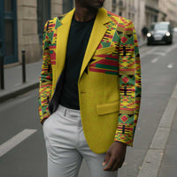 World Football 2026 Ghana Custom Blazer Black Stars African Kente Pattern - Wonder Print Shop