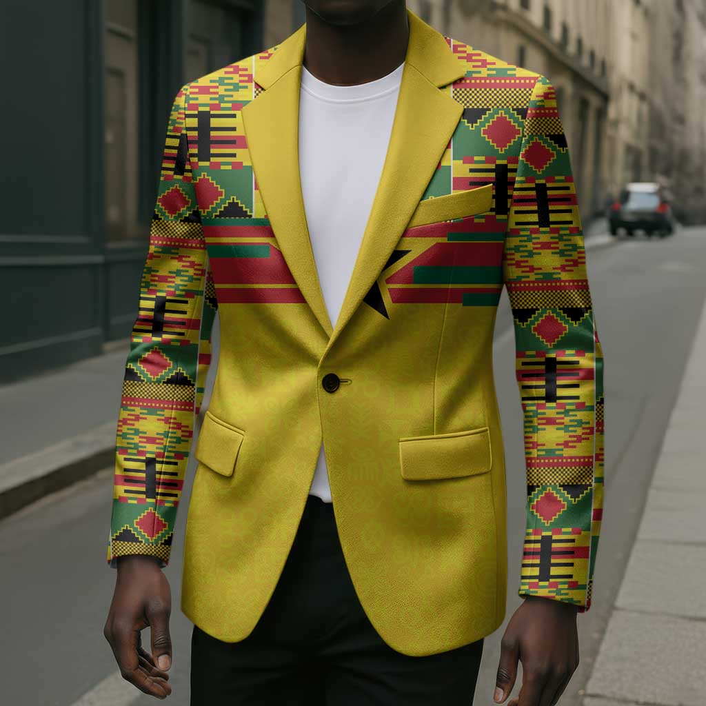 World Football 2026 Ghana Custom Blazer Black Stars African Kente Pattern - Wonder Print Shop