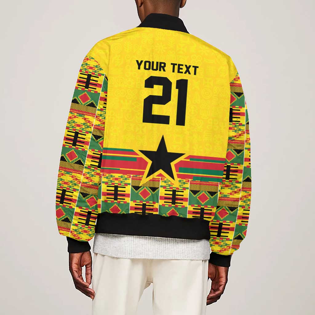 World Football 2026 Ghana Custom Bomber Jacket Black Stars African Kente Pattern - Wonder Print Shop