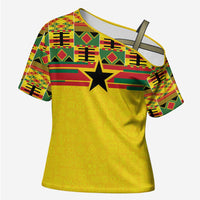 World Football 2026 Ghana Custom Cross Shoulder Shirt Black Stars African Kente Pattern - Wonder Print Shop