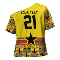 World Football 2026 Ghana Custom Cross Shoulder Shirt Black Stars African Kente Pattern - Wonder Print Shop