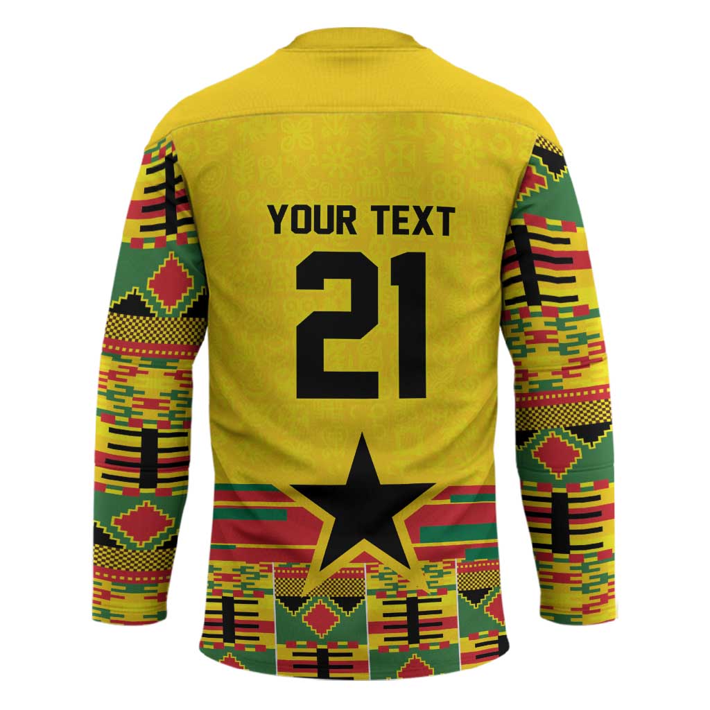 World Football 2026 Ghana Custom Hockey Jersey Black Stars African Kente Pattern - Wonder Print Shop