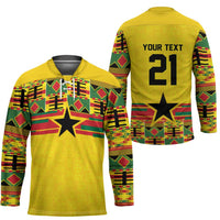 World Football 2026 Ghana Custom Hockey Jersey Black Stars African Kente Pattern - Wonder Print Shop