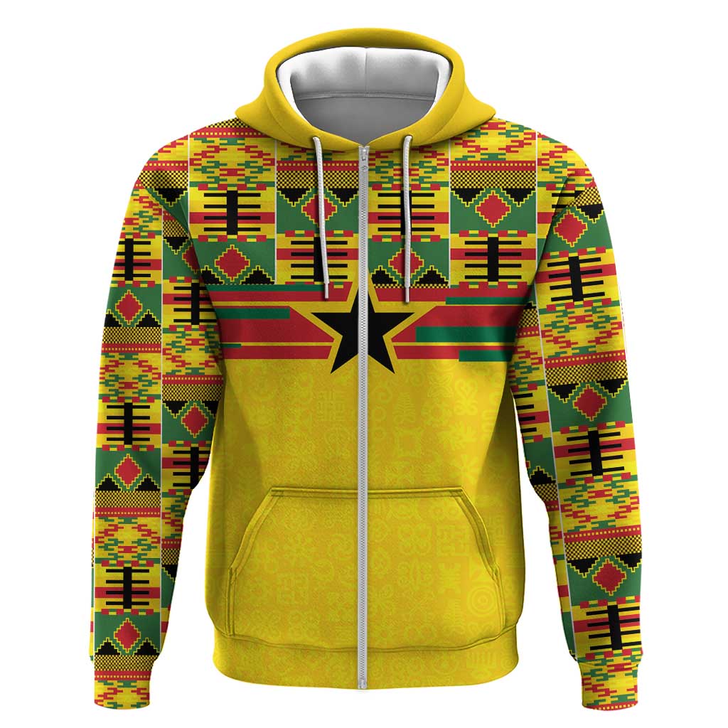 World Football 2026 Ghana Custom Hoodie Black Stars African Kente Pattern - Wonder Print Shop