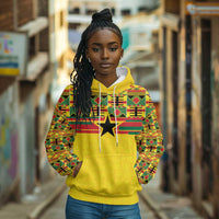 World Football 2026 Ghana Custom Hoodie Black Stars African Kente Pattern - Wonder Print Shop