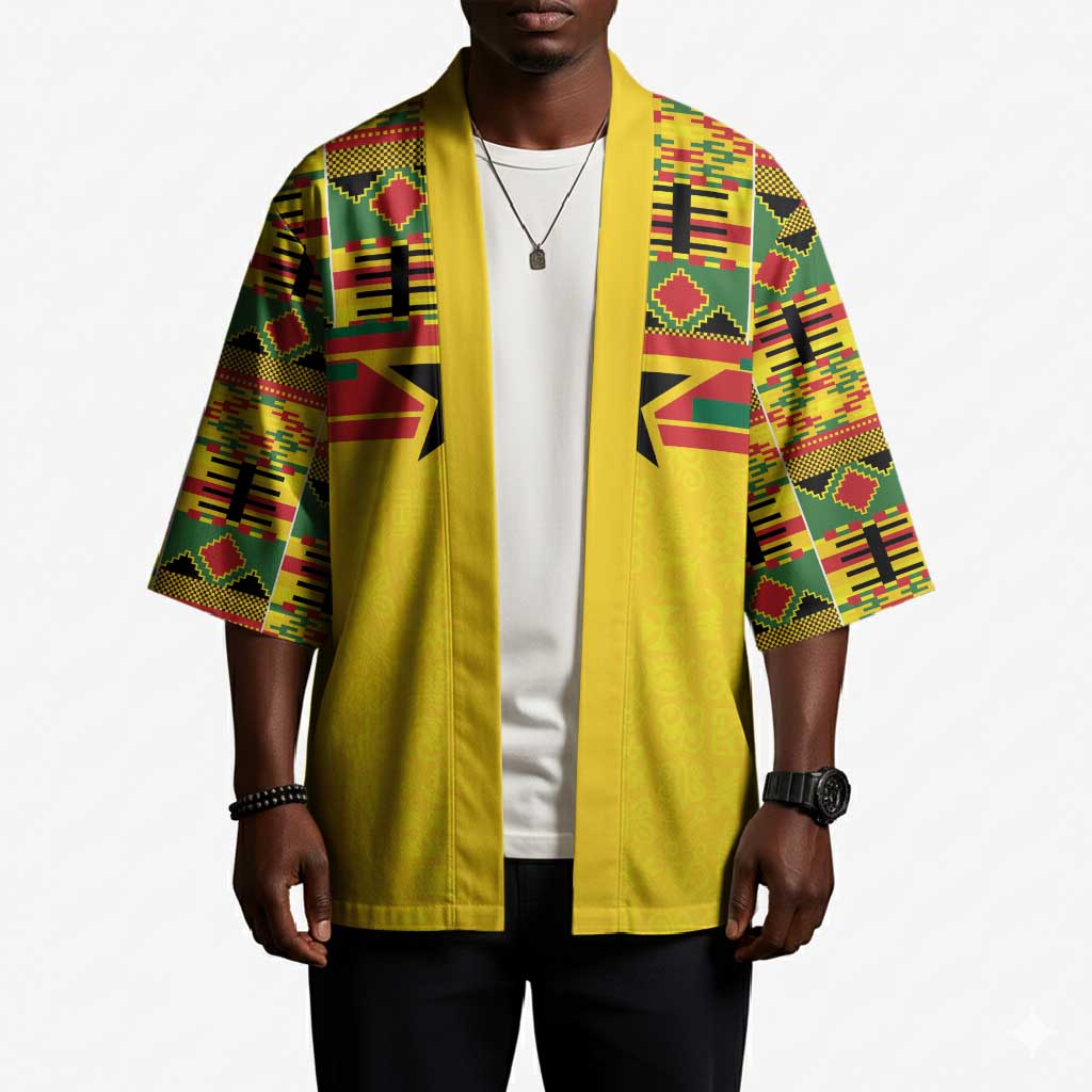 World Football 2026 Ghana Custom Kimono Black Stars African Kente Pattern - Wonder Print Shop
