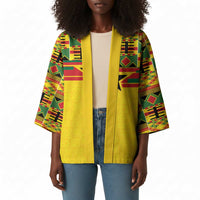 World Football 2026 Ghana Custom Kimono Black Stars African Kente Pattern - Wonder Print Shop