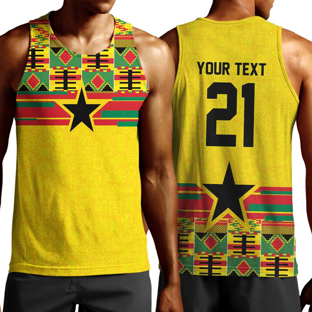 World Football 2026 Ghana Custom Men Tank Top Black Stars African Kente Pattern - Wonder Print Shop