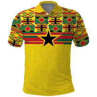 World Football 2026 Ghana Custom Polo Shirt Black Stars African Kente Pattern LT9