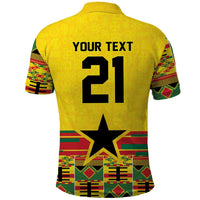 World Football 2026 Ghana Custom Polo Shirt Black Stars African Kente Pattern LT9