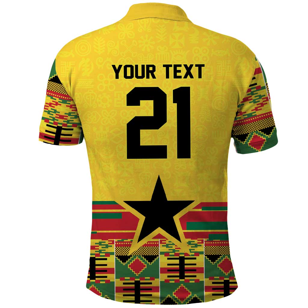 World Football 2026 Ghana Custom Polo Shirt Black Stars African Kente Pattern LT9