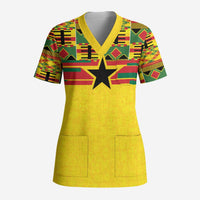World Football 2026 Ghana Custom Scrub Top Black Stars African Kente Pattern - Wonder Print Shop