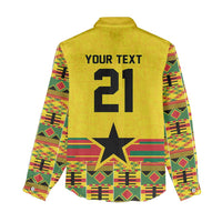World Football 2026 Ghana Custom Women Casual Shirt Black Stars African Kente Pattern - Wonder Print Shop