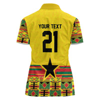 World Football 2026 Ghana Custom Women Polo Shirt Black Stars African Kente Pattern LT9