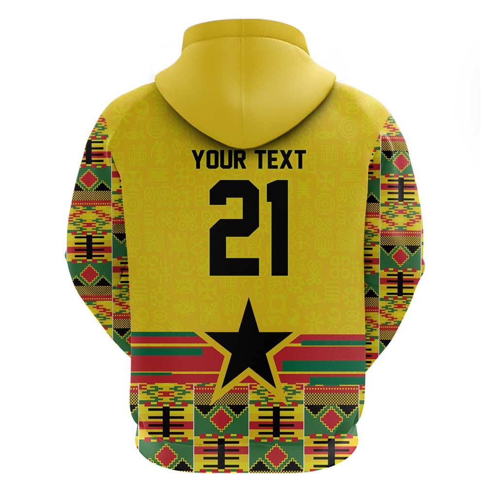 World Football 2026 Ghana Custom Zip Hoodie Black Stars African Kente Pattern - Wonder Print Shop