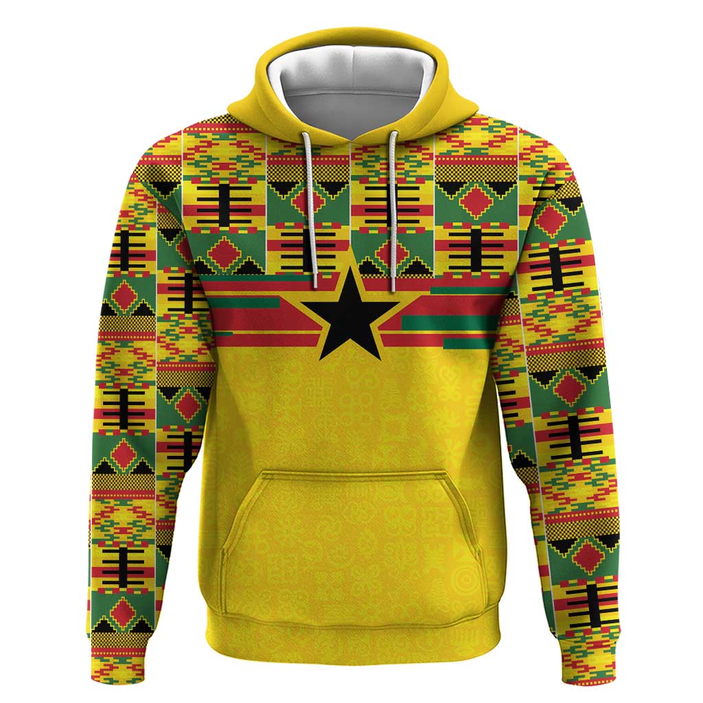 World Football 2026 Ghana Custom Zip Hoodie Black Stars African Kente Pattern - Wonder Print Shop