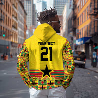 World Football 2026 Ghana Custom Zip Hoodie Black Stars African Kente Pattern - Wonder Print Shop