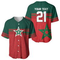 World Football 2026 Morocco Custom Baseball Jersey African Geometric Red Pattern LT9