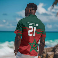 World Football 2026 Morocco Custom Hawaiian Shirt African Geometric Red Pattern LT9