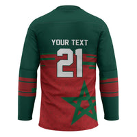 World Football 2026 Morocco Custom Hockey Jersey African Geometric Red Pattern - Wonder Print Shop