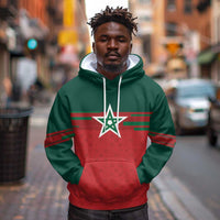 World Football 2026 Morocco Custom Hoodie African Geometric Red Pattern - Wonder Print Shop