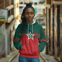 World Football 2026 Morocco Custom Hoodie African Geometric Red Pattern - Wonder Print Shop