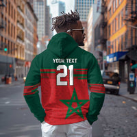 World Football 2026 Morocco Custom Hoodie African Geometric Red Pattern - Wonder Print Shop