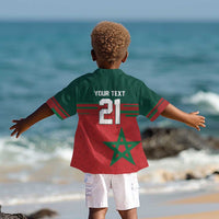 World Football 2026 Morocco Custom Kid Hawaiian Shirt African Geometric Red Pattern LT9