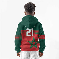 World Football 2026 Morocco Custom Kid Hoodie African Geometric Red Pattern - Wonder Print Shop