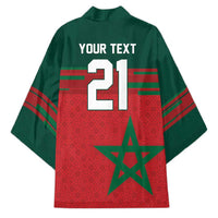 World Football 2026 Morocco Custom Kimono African Geometric Red Pattern - Wonder Print Shop