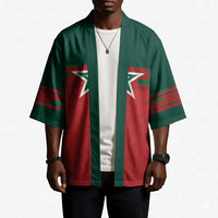 World Football 2026 Morocco Custom Kimono African Geometric Red Pattern - Wonder Print Shop