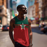 World Football 2026 Morocco Custom Men Tank Top African Geometric Red Pattern - Wonder Print Shop